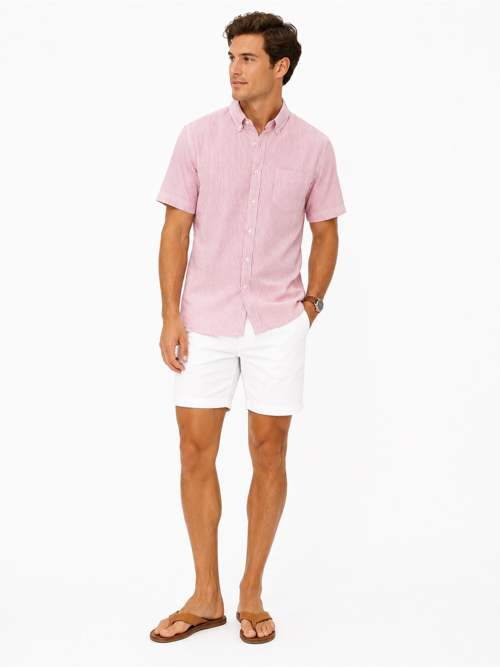 Banana republic standard fit button down short sleeve shirt, medium. NWT